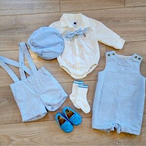 Janie and Jack baby boy lot bundle of outfits seersucker